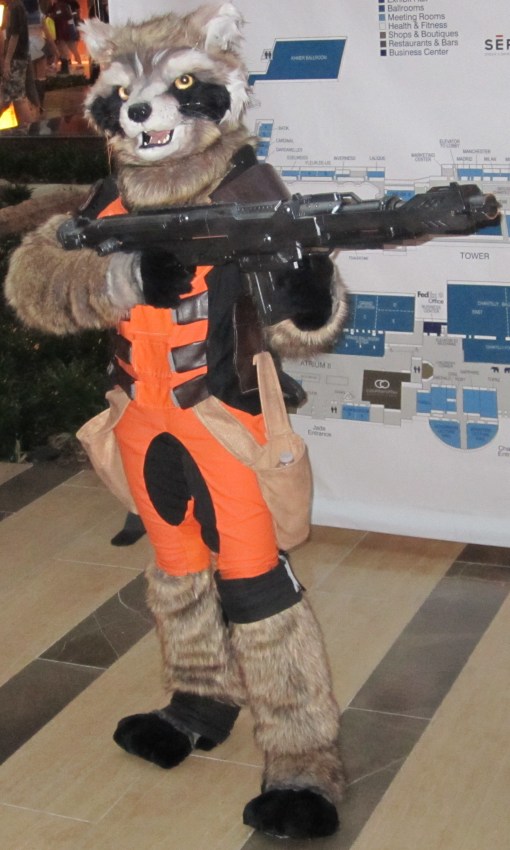 However, this Rocket Raccoon from the upcoming Guardians of the Galaxy movie (and comics) standing about 5 feet tall was my favorite.